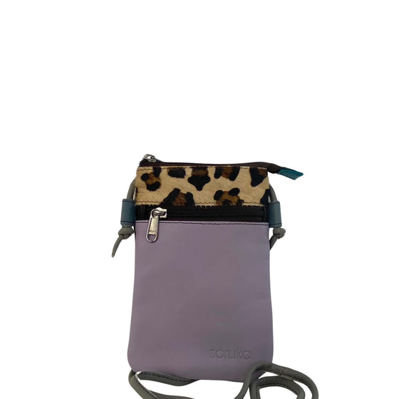 Soruka Lua Leather Crossbody Bag - Leopard Lilac