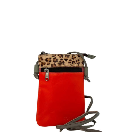 Soruka Lua Leather Crossbody Bag - Leopard Orange