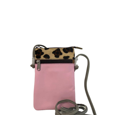 Soruka Lua Leather Crossbody Bag - Leopard Pink