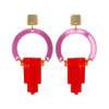 TooLally Art Deco Chandeliers Earrings - Pink Mirror