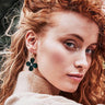 TooLally Daisy Hoop Earrings - Emerald