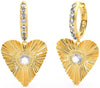 Guess Plisse Pleated Drop Gold Earrings UBE70260
