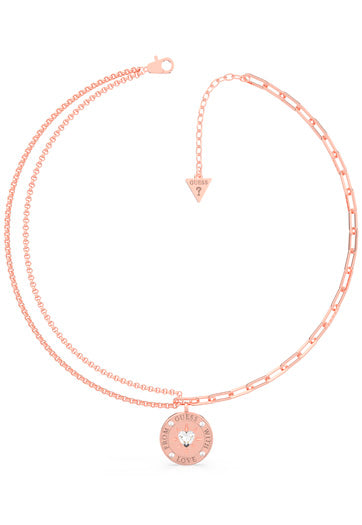 Guess From Guess With Love Rose Gold Necklace