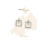 Vurchoo Africa Square Moonstone & Silver Stud Earrings