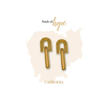 Vurchoo Asia Gold Stud Earrings
