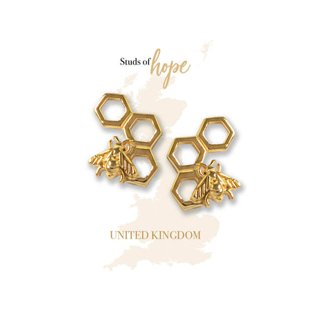 Vurchoo Europe Gold Honey Bee Earrings