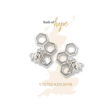 Vurchoo Europe Silver Honey Bee Earrings