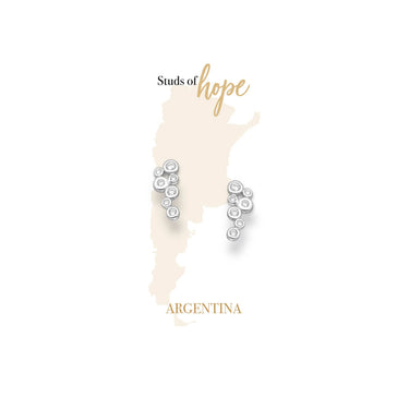 Vurchoo Latin America CZ Silver Stud Earrings
