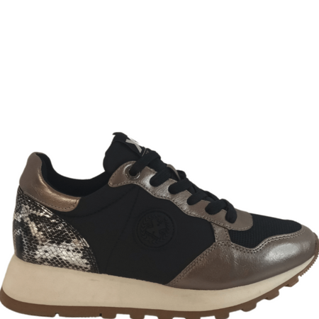 XTI Black Lace Up Sneakers