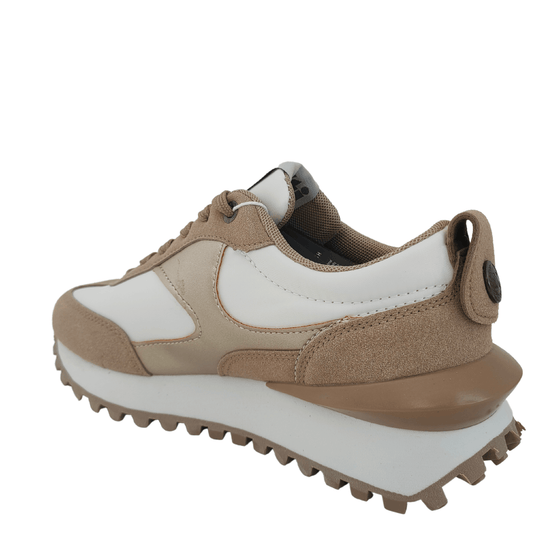 XTI Taupe Mix Lace Up Sneakers