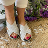 Hispanitas Crossover White Leather Sandals