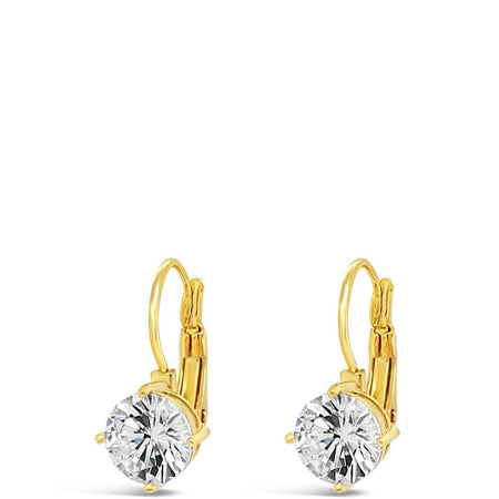 Absolute Classic Gold & Solitaire French Hook Earrings - Small