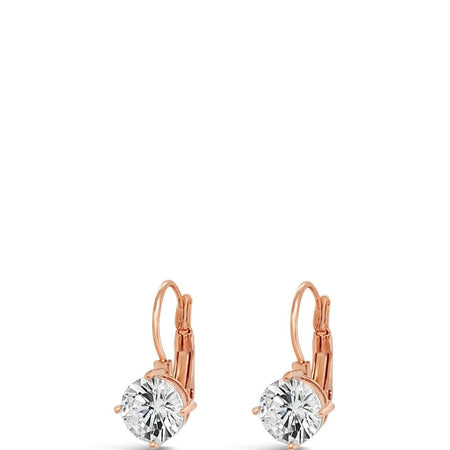 Absolute Classic Rose Gold & Solitaire French Hook Earrings - Small