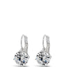 Absolute Classic Silver & Solitaire French Hook Earrings - Large