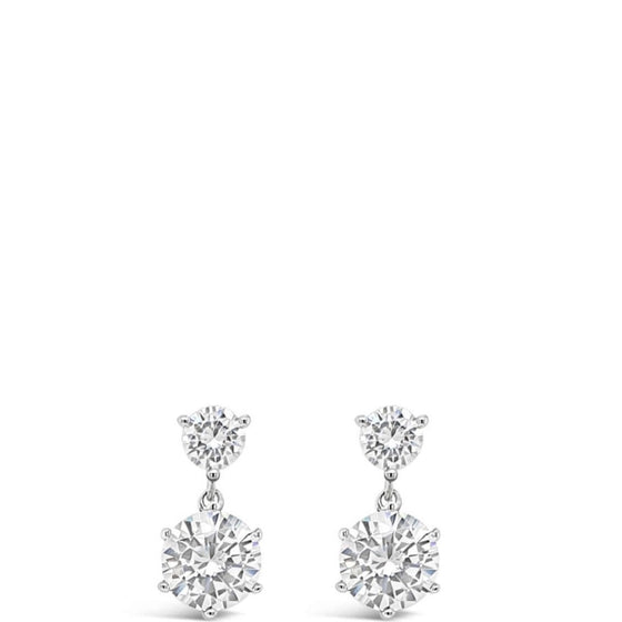 Absolute Classic Silver & Solitaire Set Drop Earrings