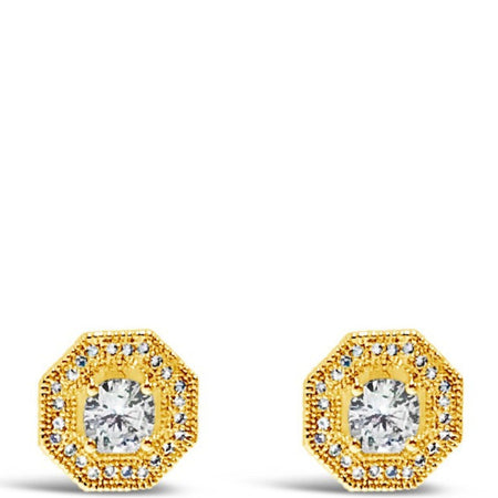 Absolute Gold Art Deco Stud Earrings