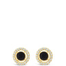 Absolute Gold Black Halo Stud Earrings