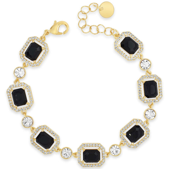 Absolute Gold Black Square Pendant Bracelet