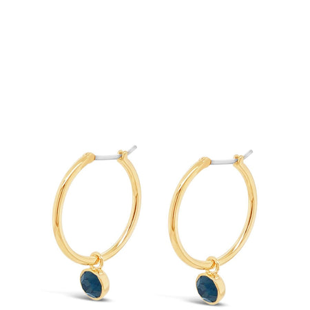 Absolute Gold Charm Hoop Earrings - Blue