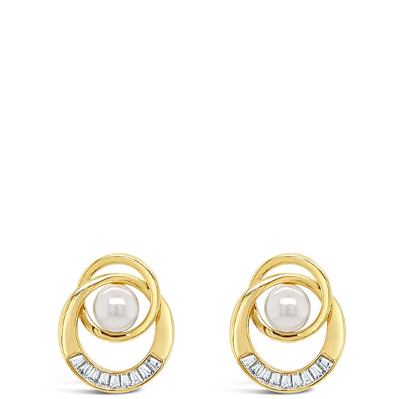 Absolute Gold & Cream Pearl Entwined Earrings