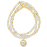 Absolute Gold & Cream Pearl Entwined Halo Bead Bracelet