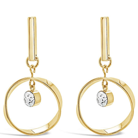 Absolute Gold & Crystal Bar Drop Earrings