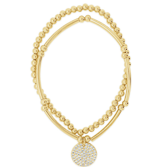 Absolute Gold Disc Beaded Bracelet