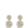 Absolute Gold Double Halo Drop Earrings