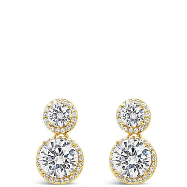 Absolute Gold Double Halo Drop Earrings
