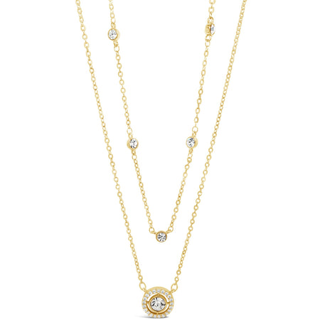 Absolute Gold Halo Fine Double Necklace