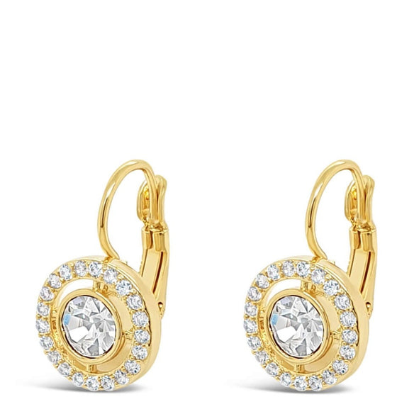 Absolute Gold Halo French Hook Drop Earrings