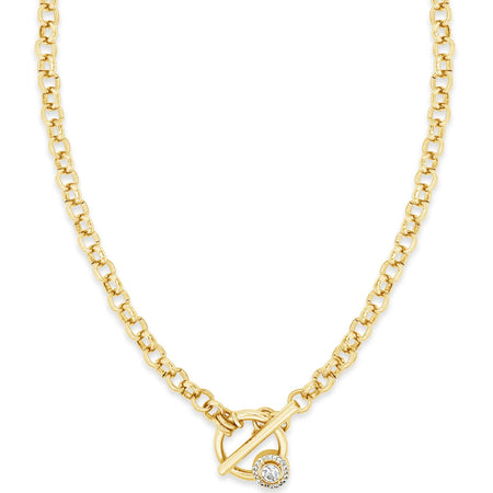 Absolute Gold Halo T Bar Necklace