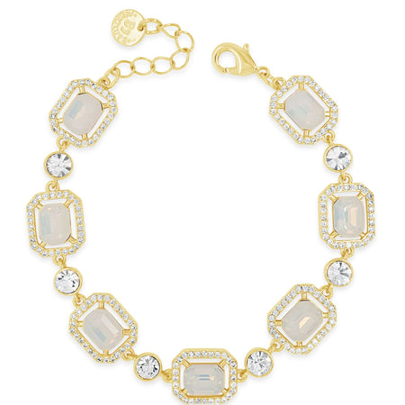 Absolute Gold & Rectangle White Opal Bracelet