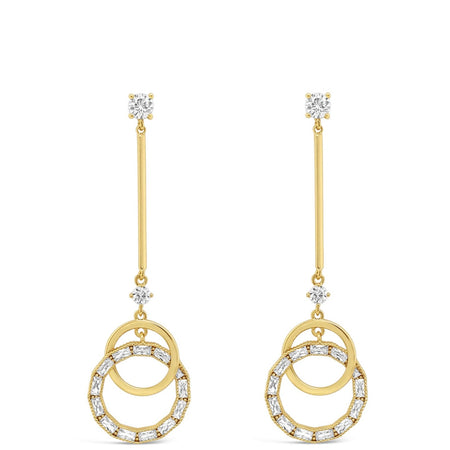 Absolute Gold Sparkle Dainty Long Drop Earrings