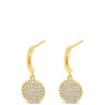 Absolute Gold Sparkle Disc Drop Earrings