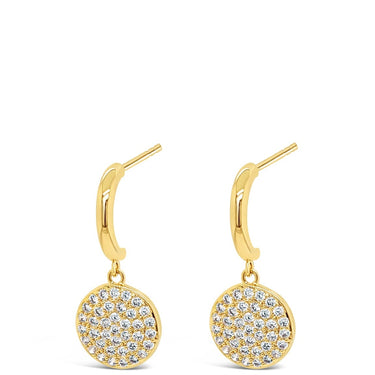 Absolute Gold Sparkle Disc Drop Earrings