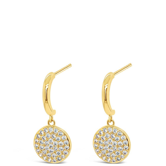 Absolute Gold Sparkle Disc Drop Earrings