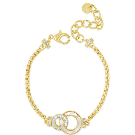 Absolute Gold Sparkle Mother Of Pearl Entwined Link Bracelet