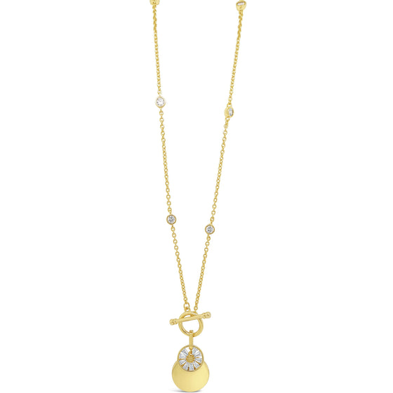 Absolute Gold Sparkle T Bar Necklace