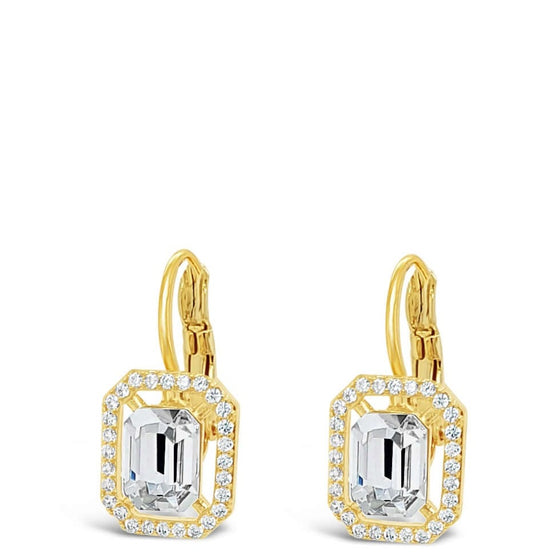Absolute Gold Square Pendant French Clip Earrings