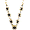 Absolute Gold Black Square Pendant Necklace