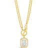 Absolute Gold Square Pendant T Bar Necklace