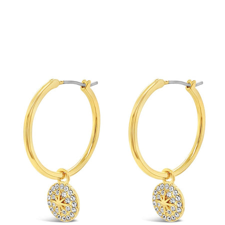 Absolute Gold Star Charm Hoop Earrings