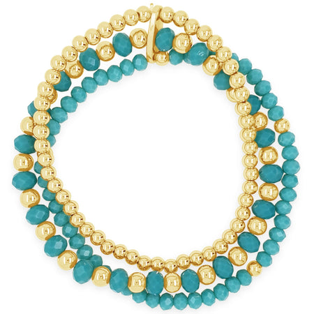 Absolute Gold & Turquoise Bead Bracelet