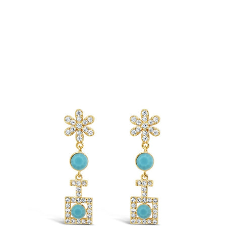 Absolute Gold Turquoise Dainty Drop Earrings