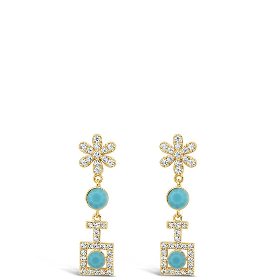 Absolute Gold Turquoise Dainty Drop Earrings