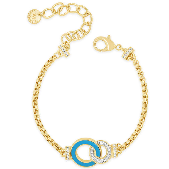 Absolute Gold & Turquoise Sparkle Entwined Link Bracelet