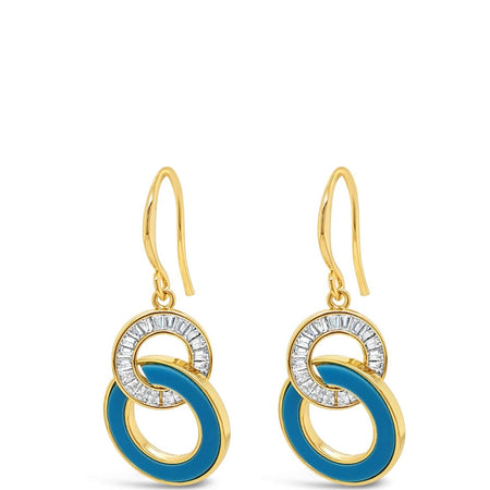 Absolute Gold & Turquoise Sparkle Entwined Link Earrings