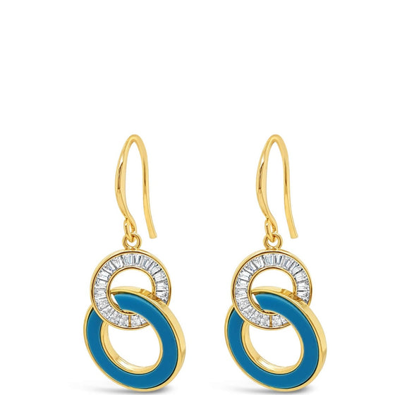 Absolute Gold & Turquoise Sparkle Entwined Link Earrings