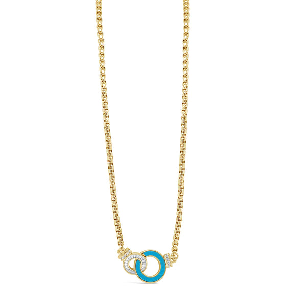 Absolute Gold & Turquoise Sparkle Entwined Link Necklace